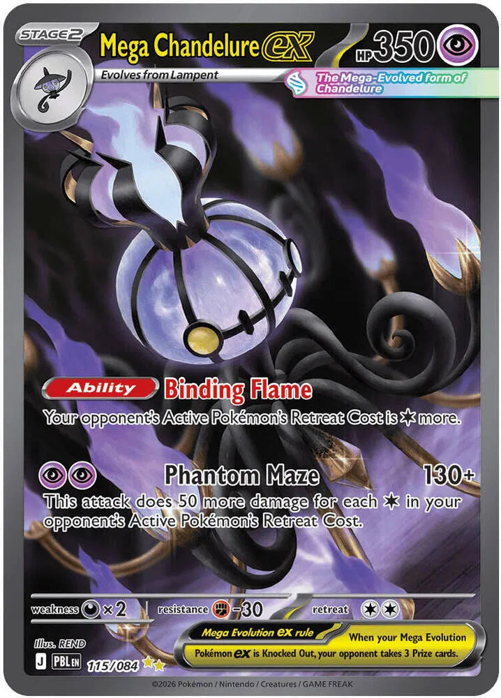Pokemon TCG Mega Chandelure ex 115/084 - Pitch Black