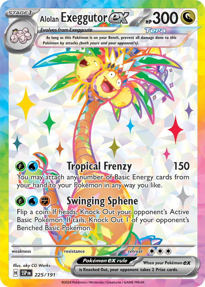 Pokemon TCG: Alolan Exeggutor ex 225/191 - Surging Sparks