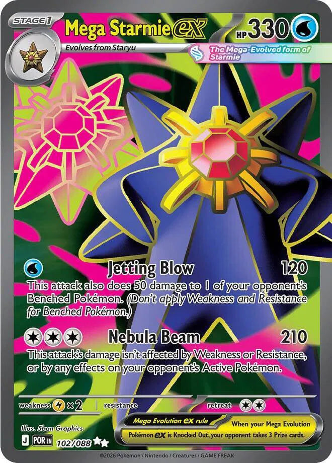 Pokemon TCG Mega Starmie ex 102/088 - Perfect Order